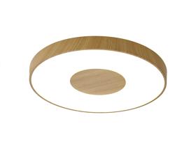 M7562  Coin 100W LED Round  Flush Ceiling Wood Effect